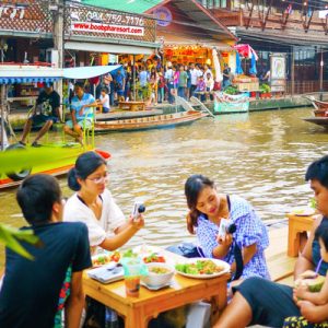 local market scene at Amphawa Floating Market