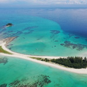 aerial shot of pulau tiga san bar