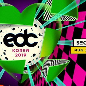 stage of EDC festival with fireworks