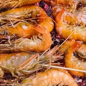barbecued prawns