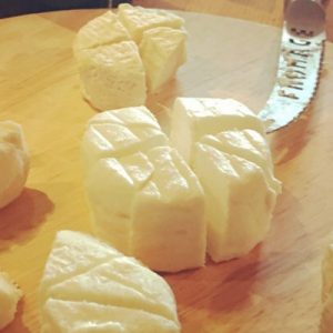 goat cheese on a platter