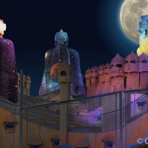 moon in casa mila light show