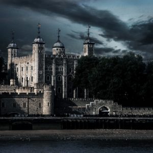 dark exterior of tower of london