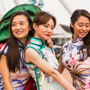 chinese women in Qipao costume