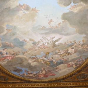 religious art on the ceiling somewhere in the Palace of Versailles
