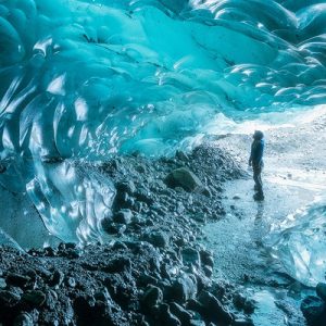 blue ice cave in iceland