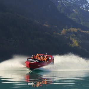 a jet boat full of tourists