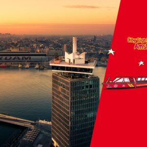 a'dam lookout skip the line ticket with hop on hop off boat canal cruise amsterdam