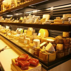 cheese shelf in france