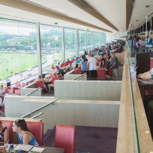 view of spectator and dining area at singapore turf club
