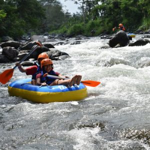 guests tubing down Tukad Unda river